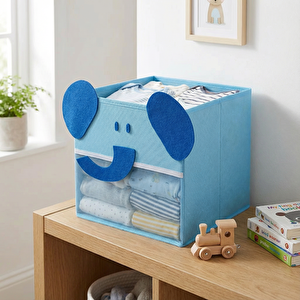 Fil Desenli Keçe Kutu 27x27 cm