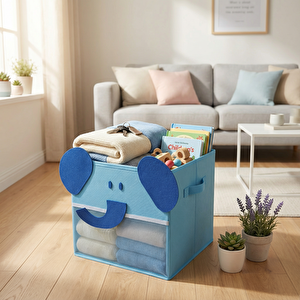 Fil Desenli Keçe Kutu 27x27 cm