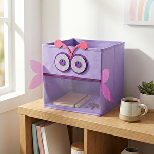 Baykuş Desenli Keçe Kutu 27x27 cm