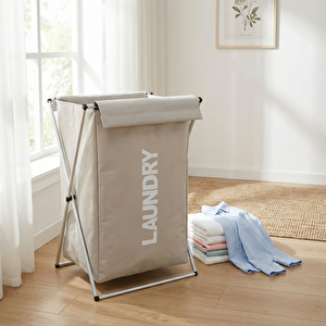 Laundry Kumaş Çamaşır Sepet Bej 38x38x58 cm