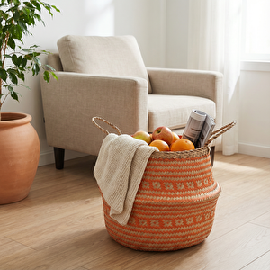 Mercan Hasır Sepet M 36X32 cm