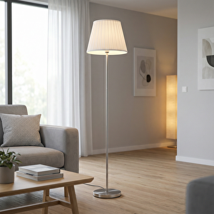 Metal Gövdeli Kumaş Başlık Lambader