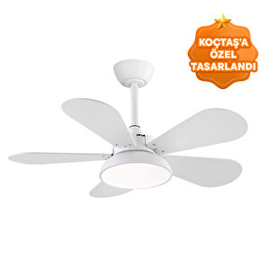 Petaly Smart WI-FI 5 Kanat Led Beyaz 107 cm Tavan Vantilatörü