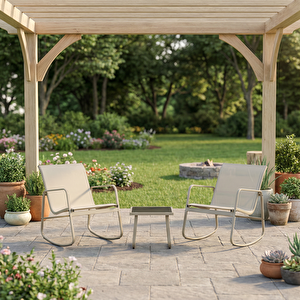 Malaga Sallanır Bistro Oturma Seti