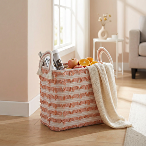 Dekoratif Sepet Turuncu 40x30x34 Cm