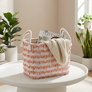 Dekoratif Sepet Turuncu 32x22x26 Cm