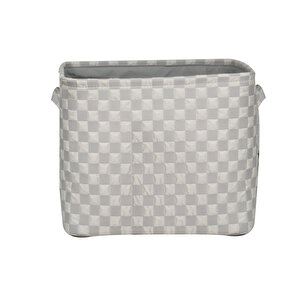 Monogrom Sepet Bej Gri 36x26x29,5 Cm