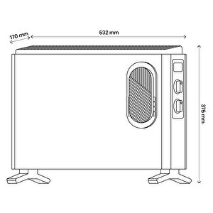 Turbo Konvektör 2000W Fanlı