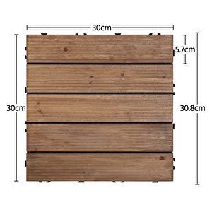 30x30 Ahşap Yer Karosu - 4 SLAT