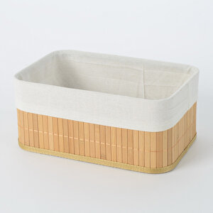 İçi Kumaş Bambu Sepet S