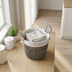 Gri Kağıt Sepet 30*26*24