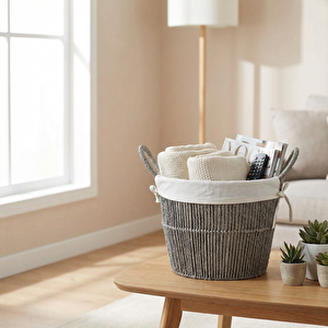 Gri Kağıt Sepet 30*26*24