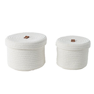 2li Kapaklı Örme Sepet