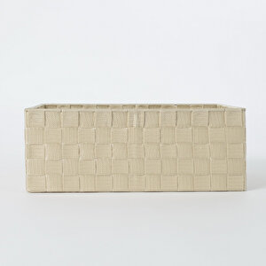 Plastik Örme Sepet Bej L