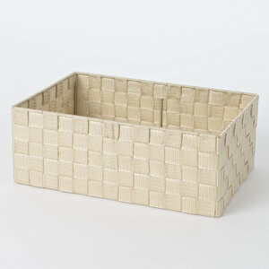 Plastik Örme Sepet Bej L