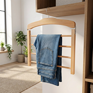 Ahşap Pantolon Askısı Naturel