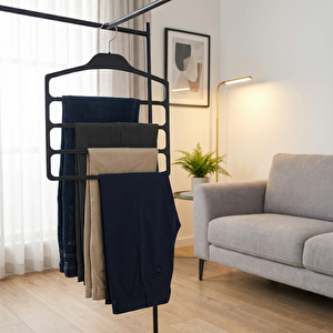 Soft Touch Pantalon Askısı Sıyah