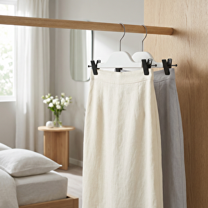 2 Lı Soft Touch Etek Askısı Beyaz