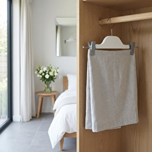 2 Lı Soft Touch Etek Askısı Beyaz