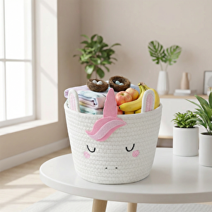 Unıcorn Hasır Sepet 22*22 cm
