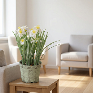 Yapay Bitki Sia Beyaz Çiçek