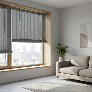 Ahşap Stor Perde Gri 100x180 cm