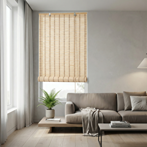 Ahşap Stor Perde Krem 60x180 cm