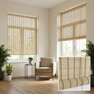 Ahşap Stor Perde Krem 60x180 cm