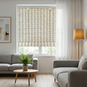 Ahşap Stor Perde Krem 100x180 cm