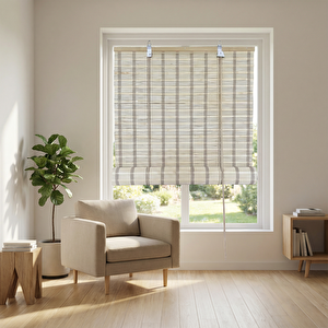 Ahşap Stor Perde Krem 100x180 cm