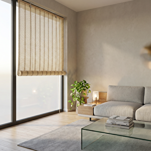 Ahşap Stor Perde Krem 120x180 cm