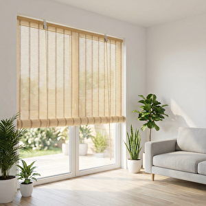 Ahşap Stor Perde Krem 150x180 cm