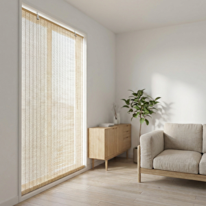 Ahşap Stor Perde Krem 150x180 cm