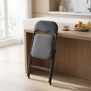 New Nulla Katlanır Sandalye Nubuk Gri