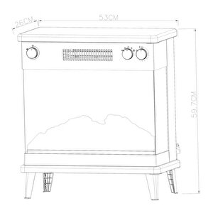 3D Elektrikli Şömine 1800W