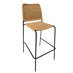 Yüksek Sandalye Rattan Siyah