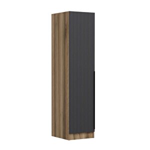 Minar Kale 1 Kapaklı Raflı Dolap Dore - Antrasit Çizgili Mebran 190cm 190 cm