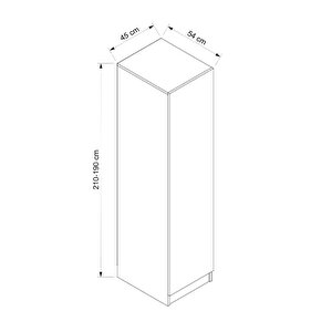 Minar Kale 1 Kapaklı Dolap Antrasit - Antrasit 190cm