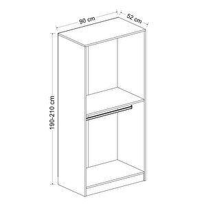 Minar Kale 2 Kapaklı Dolap Dore 190cm