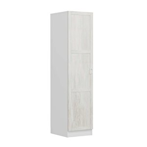 Minar Kale 1 Kapaklı Dolap Beyaz - Eskitme Beyaz 210cm 210 cm