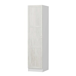 Minar Kale 1 Kapaklı Dolap Beyaz - Eskitme Beyaz 210cm 210 cm