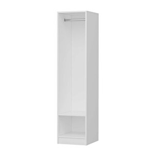 Minar Kale 1 Kapaklı Dolap Beyaz - Eskitme Beyaz 210cm