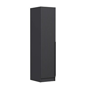 Minar Kale 1 Kapaklı Dolap Antrasit - Antrasit Çizgili Mebran 190cm 190 cm