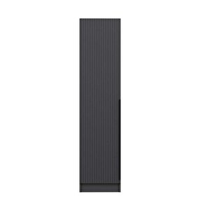 Minar Kale 1 Kapaklı Dolap Antrasit - Antrasit Çizgili Mebran 190cm 190 cm