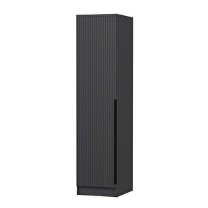 Minar Kale 1 Kapaklı Dolap Antrasit - Antrasit Çizgili Mebran 190cm 190 cm
