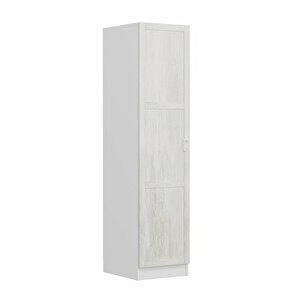 Minar Kale 1 Kapaklı Raflı Dolap Beyaz - Eskitme Beyaz 190cm 190 cm