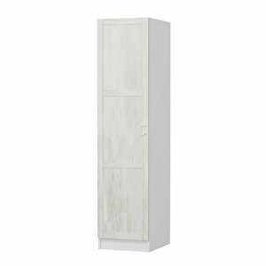 Minar Kale 1 Kapaklı Raflı Dolap Beyaz - Eskitme Beyaz 190cm 190 cm