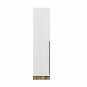 Minar Kale 1 Kapaklı Raflı Dolap Dore - Beyaz Çizgili Mebran 190cm 190 cm
