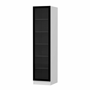 Minar Kale 1 Kapaklı Raflı Dolap Beyaz - Füme Cam 210cm 210 cm