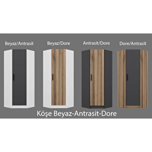 Kale Köşe Gövde Beyaz/antrasit/dore Dore/antrasit - 210cm Antrasit